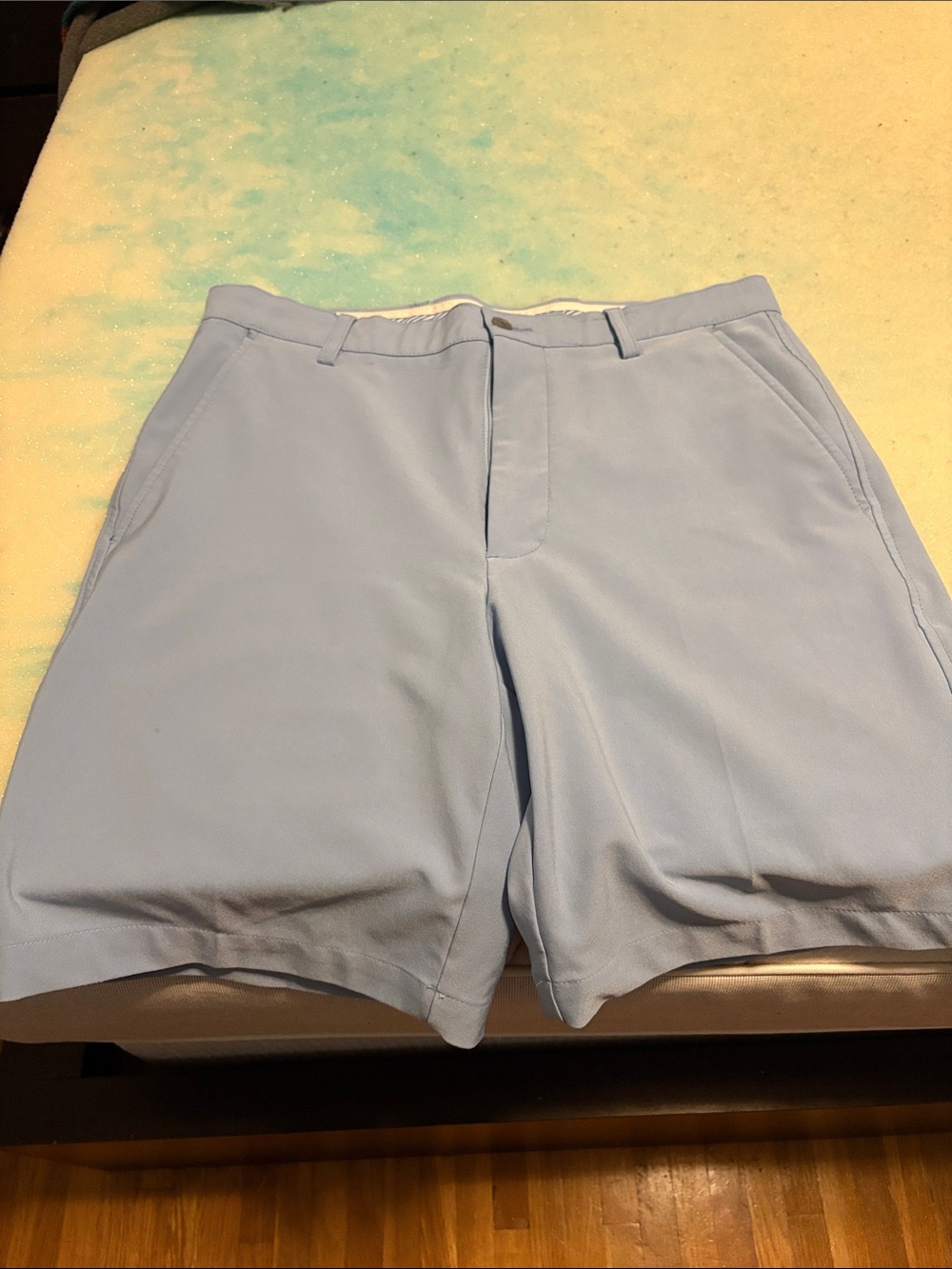 FootJoy Light Blue Flat Front Performance Golf Shorts